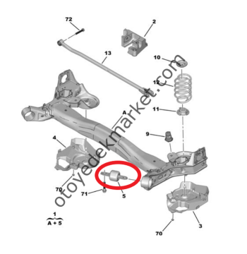 Peugeot 308 (2022-2023) Arka Dingil / Travers Lastik Burcu (İthal)