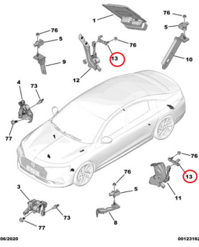 Peugeot 508 (2019-2023) Kasa Hareketi Kumanda Kolu (Orijinal)