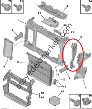 Peugeot 208 (2020-2023) Ön Panel Sağ Bağlantı Dayanağı (Orijinal)