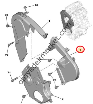 PEUGEOT 406 (1996-2004) HDİ TRİGER ORTA KAPAĞI (ORİJİNAL)