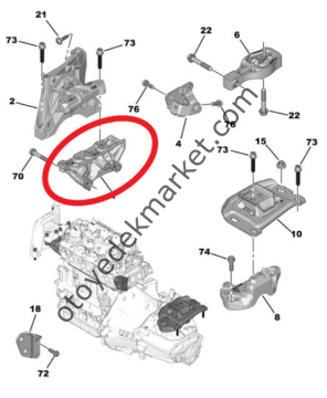 Citroen Berlingo (2019-2025) 1.5 Dizel Sağ Motor Kulak Bağlantı Ayağı (Orijinal)