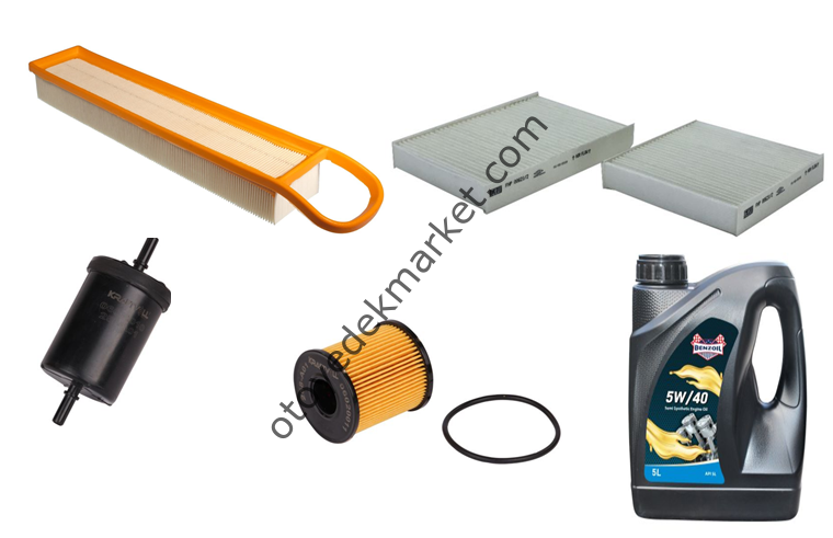 PEUGEOT 308 (2008-2012) 1,6 VTİ BENZİNLİ  FİLTRE SETİ+MOTOR YAĞI 5W40 (İTHAL)
