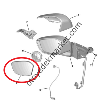 Citroen C4 (2021-2025) Sol Dikiz Aynası Camı (Orijinal)