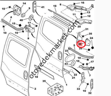 Citroen Berlingo (1998-2008) Kapı Kilit Geçme Yuvası (Orijinal)