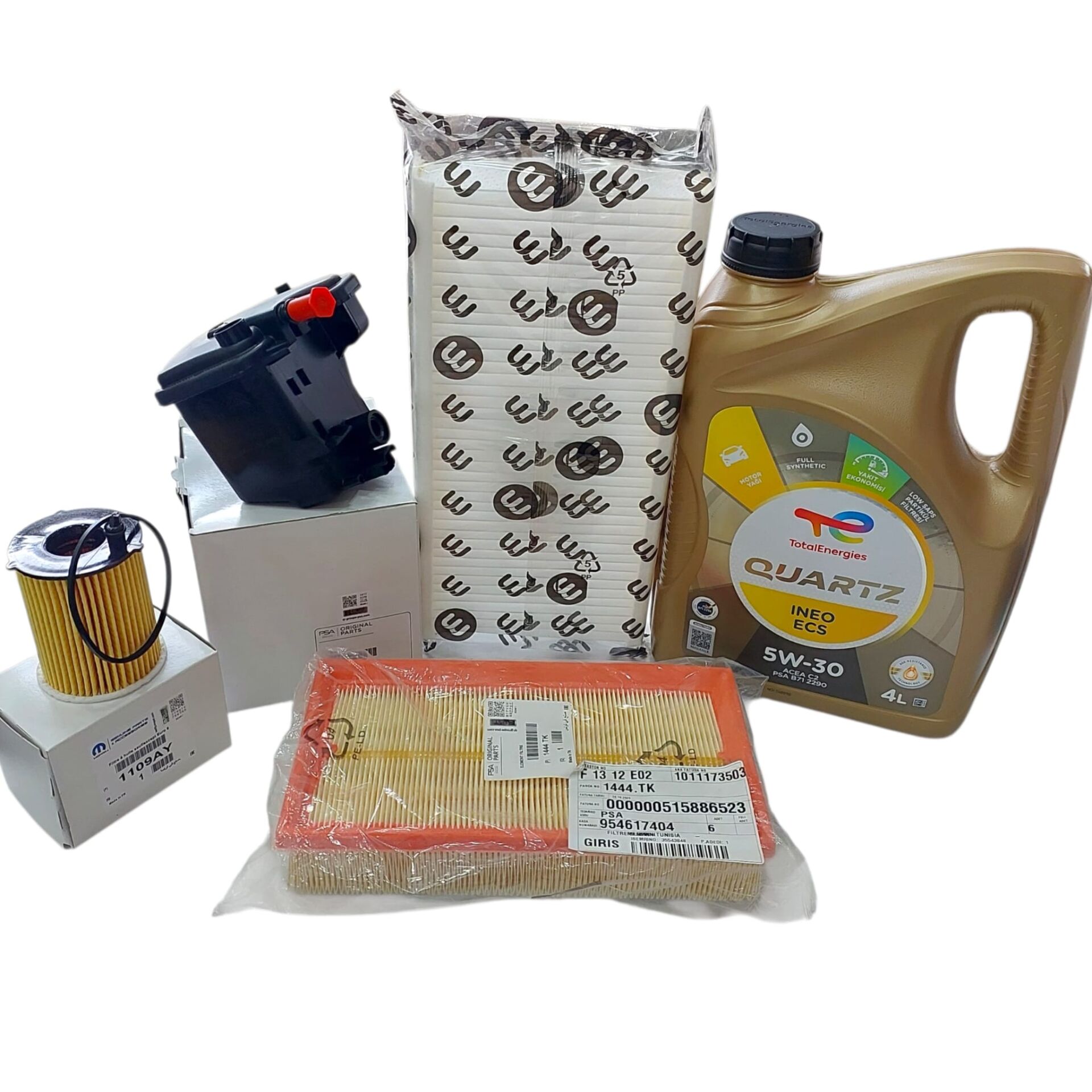 Citroen C5 (2003-2010) 1.6 Hdi Euro4 Filtre Seti Ve 5W30 Motor Yağ (Orijinal)