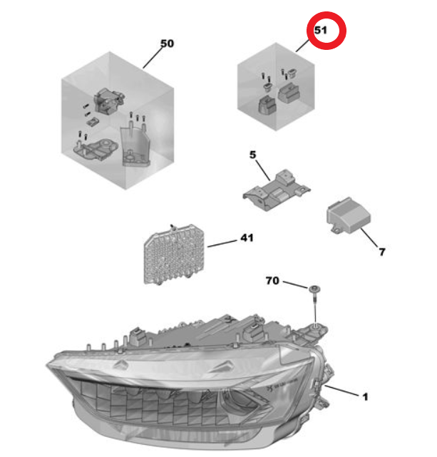 DS9 (2020-2026) Sağ Ön Far Ayağı Onarım Kiti (Orijinal)