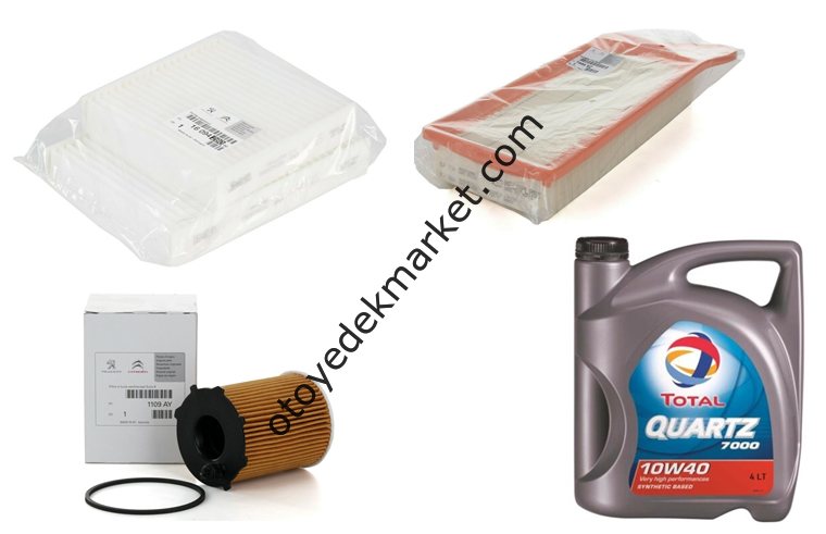 Peugeot 207 (2006-2011) 1.4 Hdı Filtre Seti Mazot Filtresiz  + 10w40 Yağ (Orijinal)