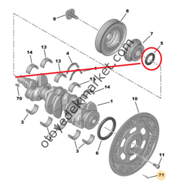 Peugeot Expert (2018-2024) 1.5 BlueHdi Ön Krank Keçesi (Orijinal)