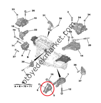 Citroen Jumper (2015-2023) 2.0 Hdi Motor Kulağı Bağlantı Mesnedi (Orijinal)