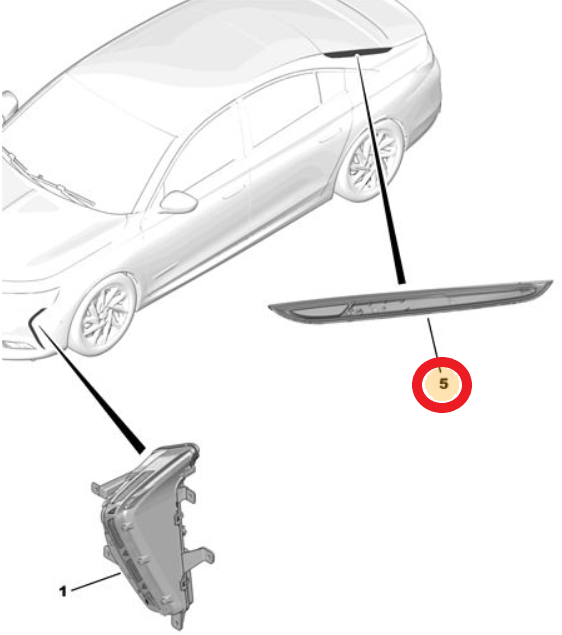 DS9 (2020-2026) Sol Arka Sinyal Lambası (Orijinal)