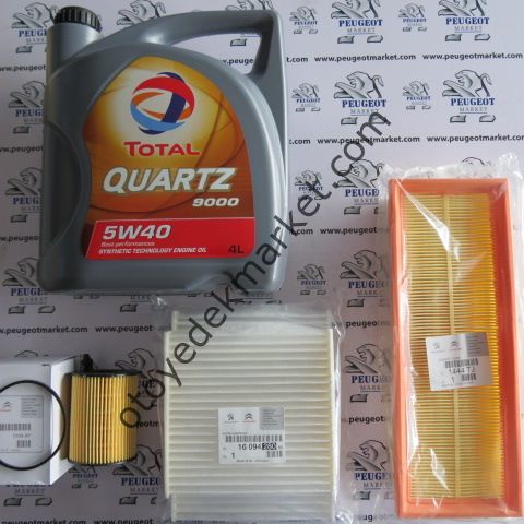PEUGEOT PARTNER TEEPE (2008-2011) 1.6 HDI FİLTRE SETİ MAZOT FİLTRESİZ+5W40 (Orjinal)