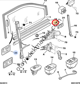 PEUGEOT 306 SAĞ ÖN KAPI DIŞ FİTİLİ (ORJİNAL)
