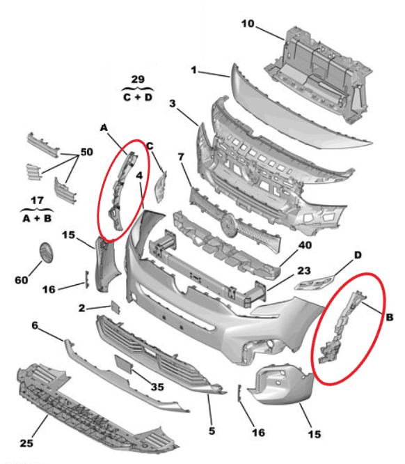 Citroen Berlingo (2024-2025) Ön Tampon Yan Bağlantı Ayağı (Orijinal)