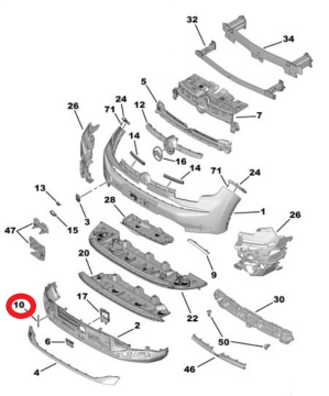 Citroen C4 X (2021-2026) Alt Izgara Çıtası (Orijinal)