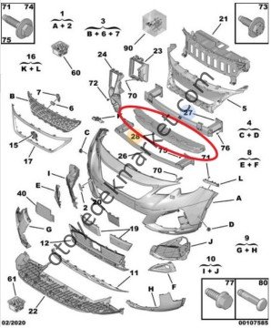 Peugeot 3008 (2016-2019) Ön tampon Darbe Emici Köpüğü (Bitapart)