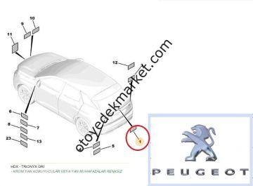 Peugeot 3008 (2020-2023) Bagaj Aslan Amblemi -  Siyah Krom (Orijinal)