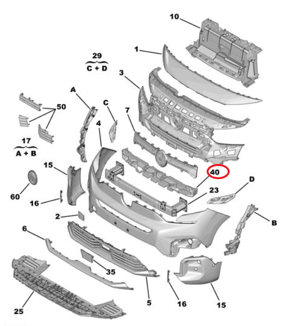 Citroen Berlingo (2024-2025) Ön Tampon Darbe Emici (Orijinal)