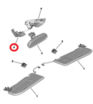 DS9 (2020-2026) İç Dikiz Aynası Sol Taban Kapağı (Orijinal)
