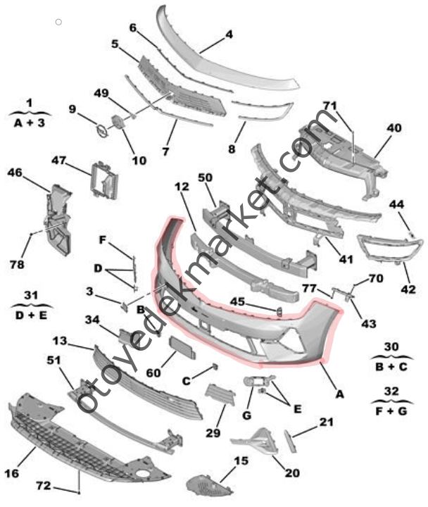 Opel Astra (2022-2024) Ön Tampon (Orijinal)
