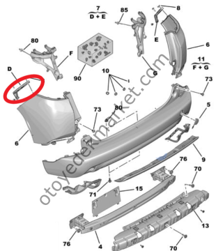 Peugeot 2008 (2013-2016) Arka Tampon Sol Bağlantı Ayağı (İthal)