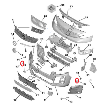 Opel Zafira Life (2021-2024) Ön Tampon Park Sensör Bağlantı Ayağı Takımı (Orjinal)