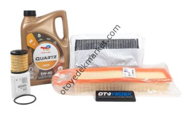 CİTROEN C3 (2003-2015) 1.4 16V 90HP BENZİNLİ  FİLTRE SETİ+MOTOR YAĞI 5w40 (ORİJİNAL)