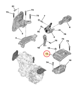 Peugeot 3008 (2024-2025) 1.2 Hybrid Sol Motor Takoz Mesnedi (Orijinal)
