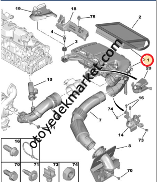 Peugeot 301 (2016-2019) 1.6 BlueHdi Hava Filtre Kutusu (Orijinal)