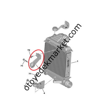 Opel Combo (2020-2024) 1.5 Dizel İntercooler / Turbo Radyatörü Hava Soğutucu Orta Bağlantı Ayağı (İthal)