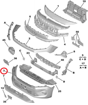 Opel Combo (2024-2025) Ön Tampon (Orijinal)