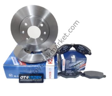 Peugeot 206+ (2009-2012) Ön Fren Disk Takımı Ve Balata Seti (Bosch)