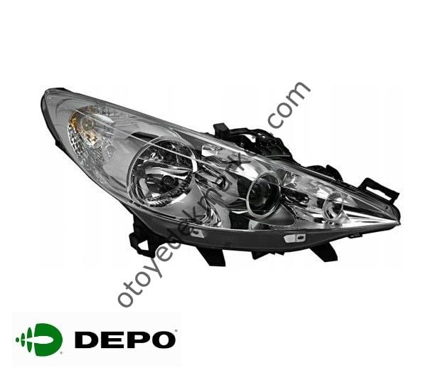 PEUGEOT 207 (2006-2012) SAĞ ÖN FAR MERCEKLİ (DEPO)
