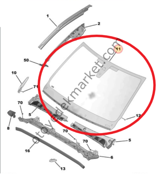 Peugeot Rifter (2019-2024) Ön Cam (Orijinal)