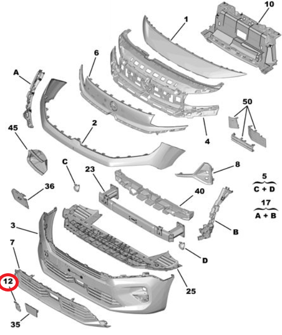 Opel Combo (2024-2025) Ön Tampon Çeki Demiri Kapağı (Orijinal)