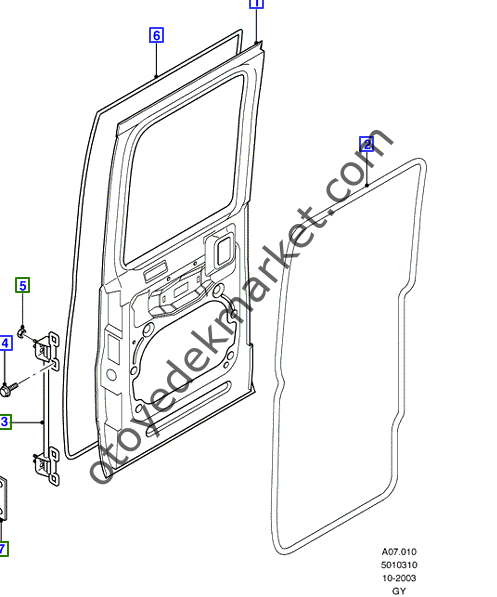 Ford Transit (2006-2014) Çift Kabin Arka Kapı Fitili (Otosan)