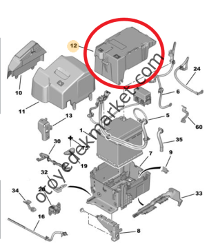 Citroen C3 (2017-2024) Akü Muhafaza Kapağı (Orijinal)