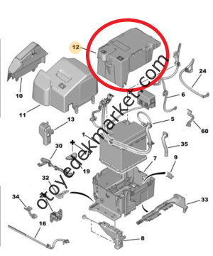 Citroen C3 Aircross (2017-2024) Akü Muhafaza Kapağı (Orijinal)