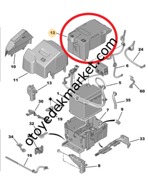 Citroen C-Elysee (2012-2024) Akü Muhafaza Kapağı (Orijinal)