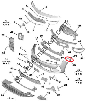 Opel Astra (2022-2024) Ön Tampon Yan Bağlantı Braket Ayağı, Sol (Orijinal)