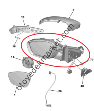 Opel Corsa (2020-2024) Sol Dikiz Aynası (Orijinal)