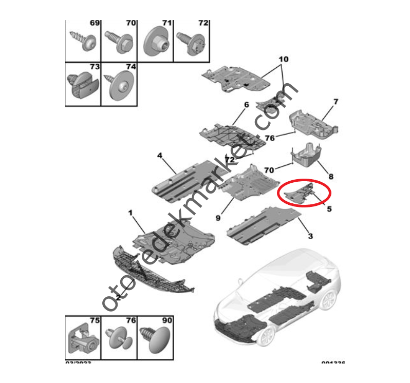 Peugeot 3008 (2016-2023) Depo Koruma Muhafaza Plastiği (Orijinal)