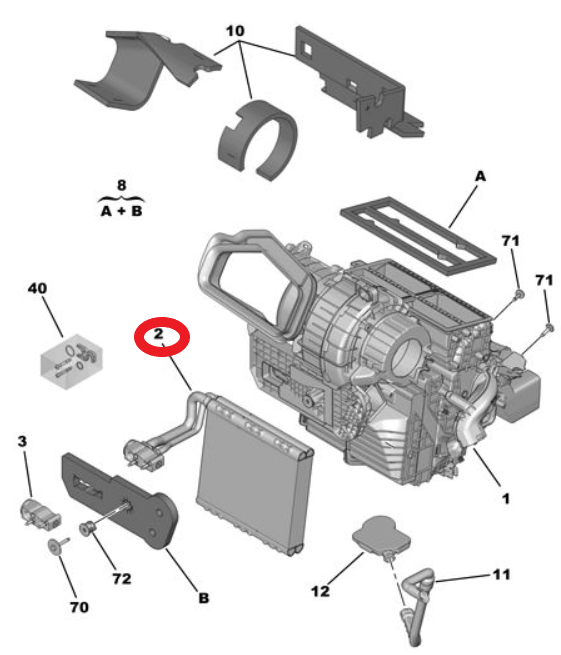 DS9 (2020-2026) Klima Peteği (Evaporatör) (Orijinal)