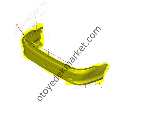 Peugeot 206 sedan arka tampon (İthal)