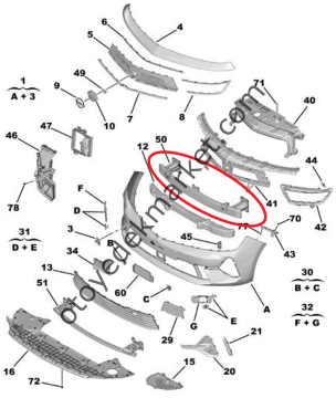 Opel Astra (2022-2024) Ön Tampon Demiri (Orijinal)