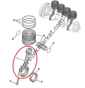 Peugeot Rifter (2018-2024) 1.5 BlueHdi Piston Kol / Biyel Takımı (Orijinal)
