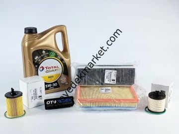 Peugeot 2008 (2016-2018) Euro6 1,6 Hdı Filtre Bakım Seti Ve 5w30 Motor Yağ (Orijinal)