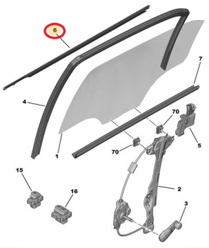 PEUGEOT 301 (2012-20221) ARKA SAĞ CAM DIŞ FİTİLİ (İTHAL)