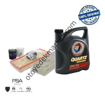 Peugeot 2008 (2020-2024) 1.2 PureTech Filtre Seti ve Total 0w30 Motor Yağı Orijinal)