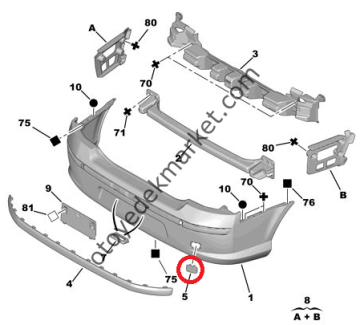 PEUGEOT 407 ARKA TAMPON ÇEKİ DEMİR KAPAĞI (İTHAL)