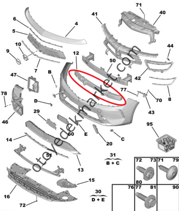 Opel Astra (2022-2024) Ön Tampon Darbe Emici (Orijinal)